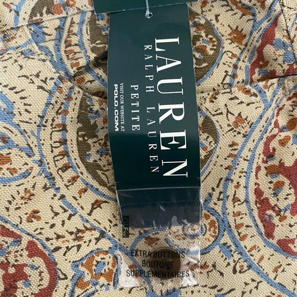 Lauren Ralph Lauren Paisley Cropped Pants Women's 10P High-Rise Straight-Leg New - Picture 9 of 10